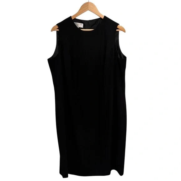 Jones New York Vintage Sleeveless Black Sheath Dress Zipper Enclosure Slit - Picture 1 of 9